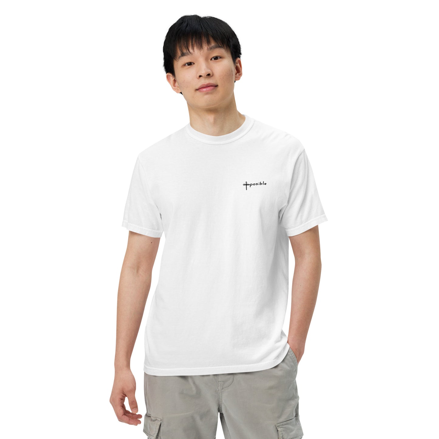 IMPOSIBLE | EMBROIDED | UNISEX WHITE T-SHIRT
