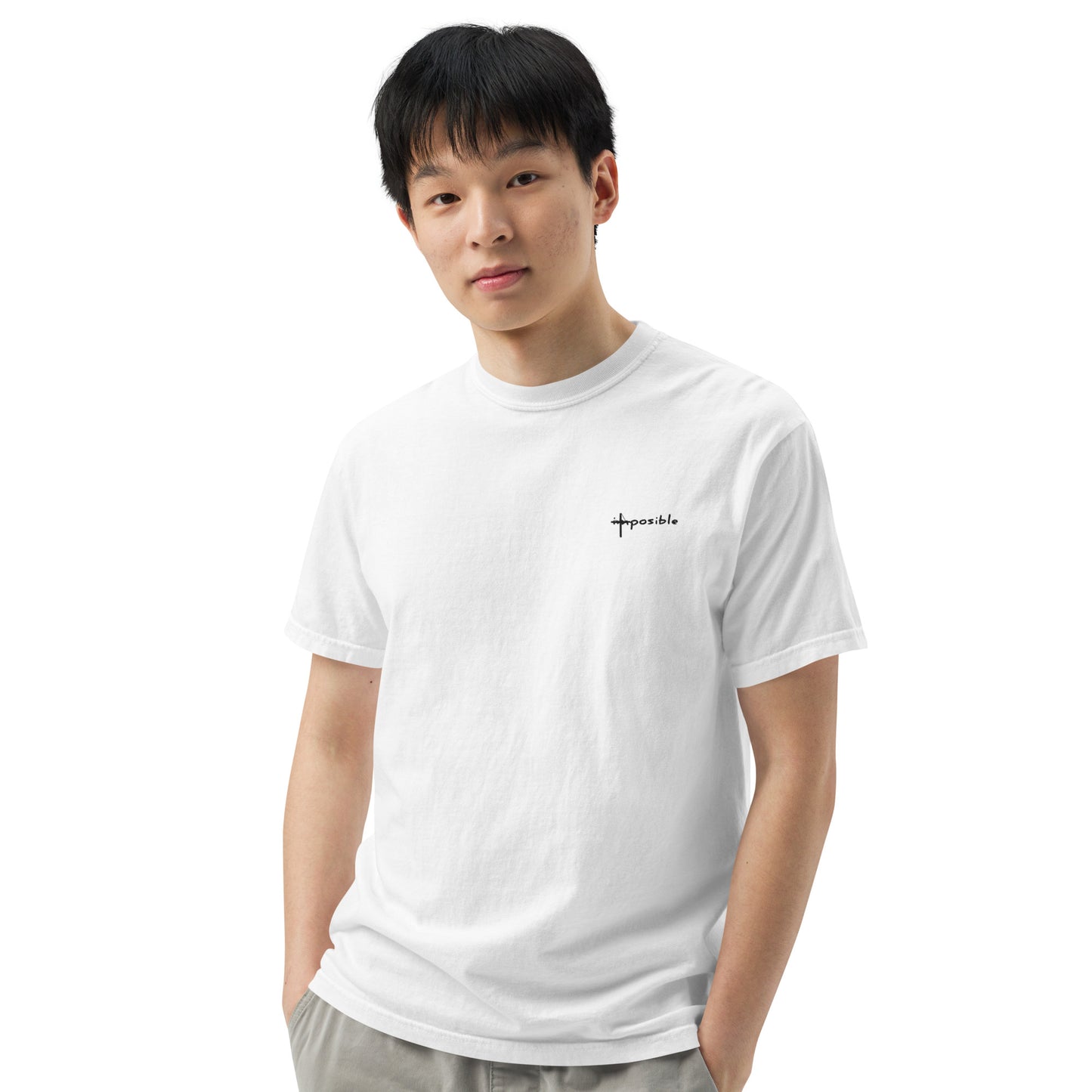 IMPOSIBLE | EMBROIDED | UNISEX WHITE T-SHIRT