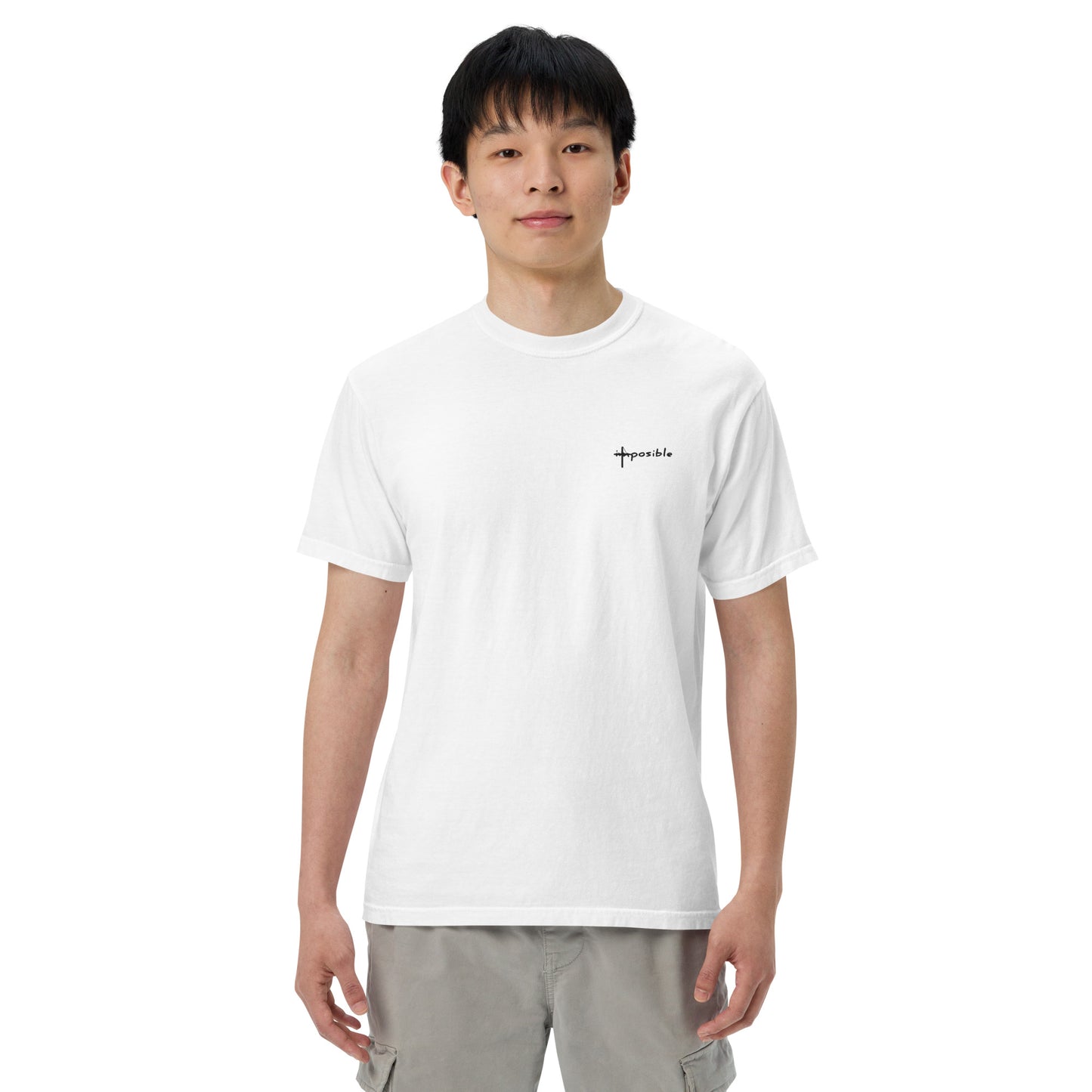 IMPOSIBLE | EMBROIDED | UNISEX WHITE T-SHIRT