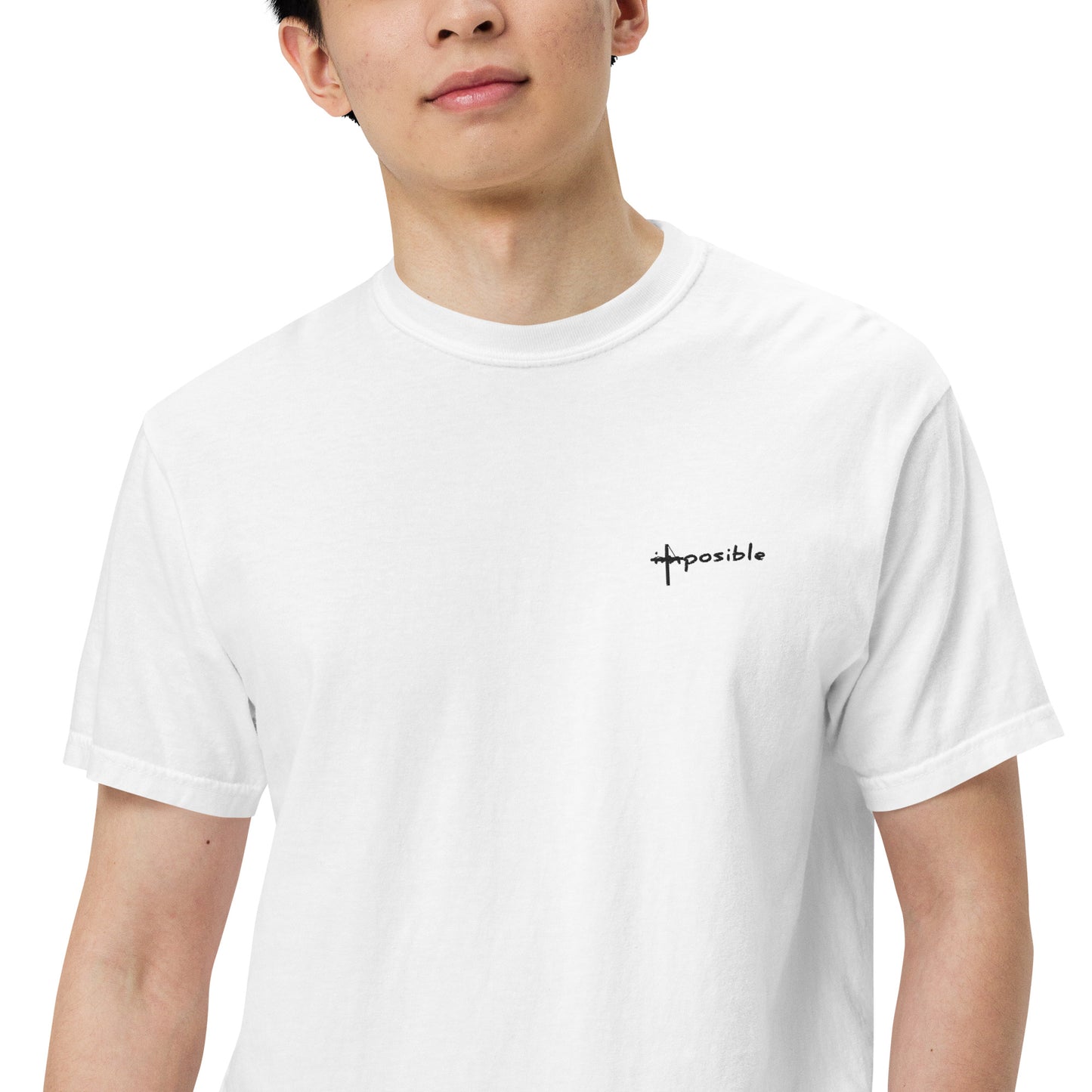 IMPOSIBLE | EMBROIDED | UNISEX WHITE T-SHIRT