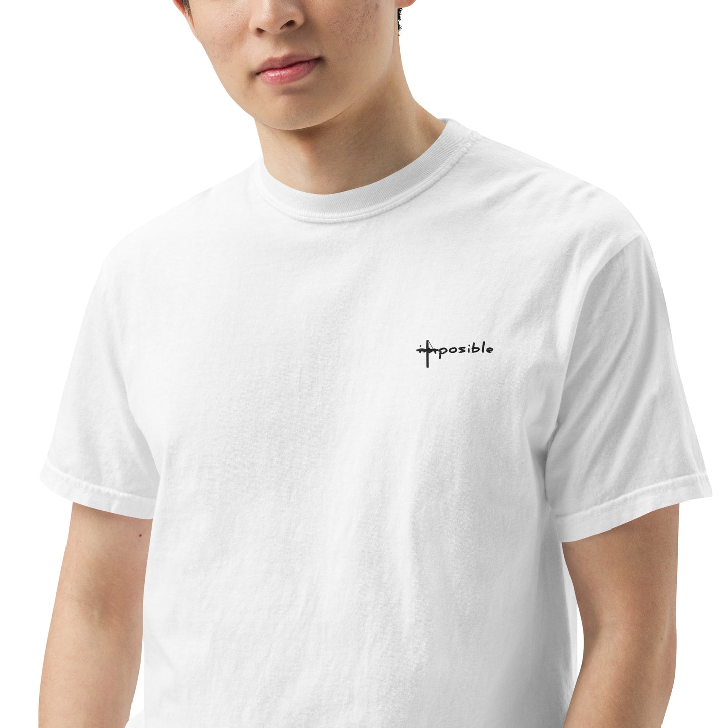 IMPOSIBLE | EMBROIDED | UNISEX WHITE T-SHIRT