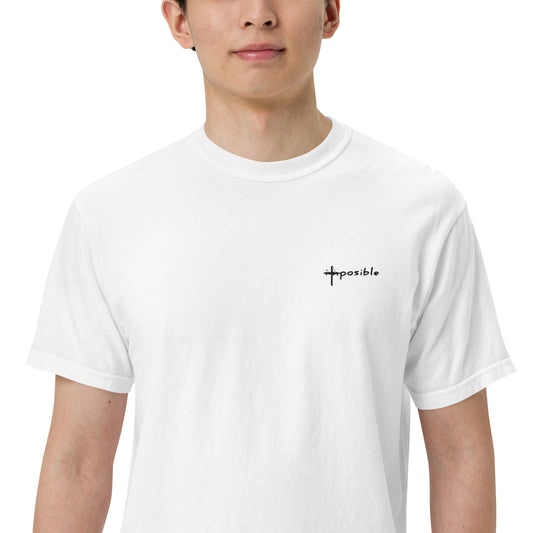 IMPOSIBLE | EMBROIDED | UNISEX WHITE T-SHIRT